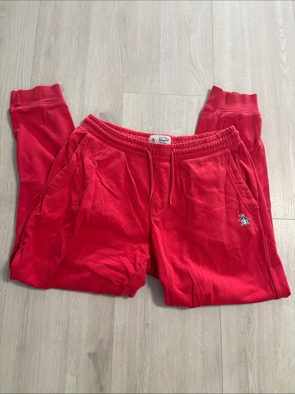 🔥BUNDLESALE Mens M Original Penguin Coral Sweatpants Joggers with Drawstring